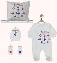 Pia Baby Gl 1936-04 İsme Özel Yastık Tulum Set