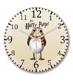 Harry Potter Harry Porger  Duvar Saati Bombeli Gercek Cam