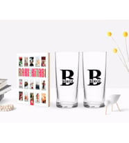 BK Gift Kişiye Özel Renkli Baskılı İsimli İkili Rakı Bardağı ve Rakı Cep Kitabı Hediye Seti-31 (Model 1)