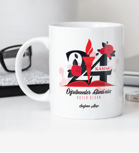 BK Gift Kişiye Özel Öğretmenler Gününüz Kutlu Olsun Beyaz Kupa Bardak  1