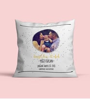 Hoşgeldin Bebek Tasarımlı Saten Yastık