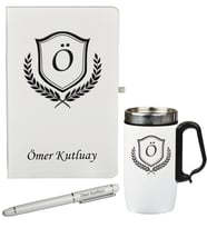 Kişiye Özel Hazırlanmış Hediye Defter Kalem Ve Termos - Mug Seti