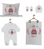 Pia Baby GL 2010 İsme Özel Arabalı Beşli Tulum Set