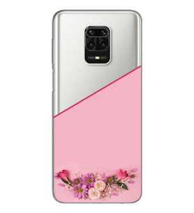 Kesik Çiçek Tasarımlı Süper Şeffaf Silikon Telefon Kılıfı Xiomai Redmi Note 9 Pr