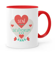 BK Gift Kişiye Özel Sevgililer Günü Temalı Kırmızı Kupa Bardak  61