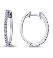 Lova Pırlantalı Oval Halka Küpe - 3030019