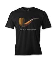 C'est ne pas Une Pipe Siyah Erkek Tshirt