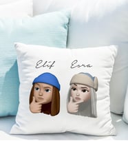 Emoji Kız Arkadaş Stiker Yastığı Kişiye Özel