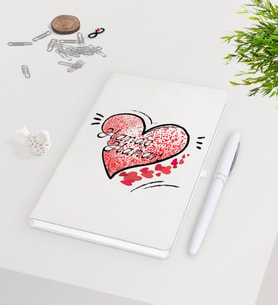 BK Gift Kişiye Özel Sevgililer Günü Beyaz Defter Kalem Seti-6