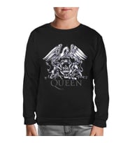 Queen Logo Siyah Çocuk Sweatshirt