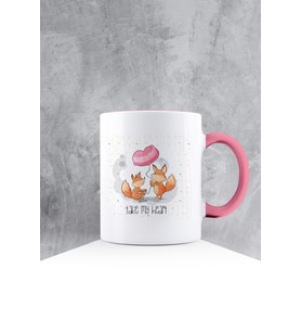 Özel Tasarım Pembe Kulplu Kupa Bardak 87551
