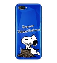 Snoopy Tasarımlı Süper Şeffaf Silikon Telefon Kılıfı Oppo Realmi C2