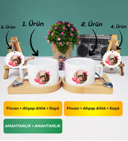 İkili Sevgiliye Sevgililer Günü Hediyesi 8 Kısa Kupa Bardak Anahtarlık