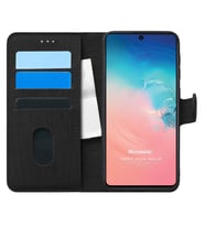 Microsonic Samsung Galaxy A91 Kılıf Fabric Book Wallet Siyah