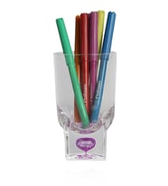 70132D1K	KALEMLİK MOR DAMLALI AKRİLİK OFİS GERECİ 7X7X13CM 300ML