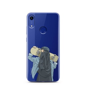 Kaykay Kız Tasarım Süper Şeffaf Silikon Telefon Kılıfı Huawei Honor 8A 