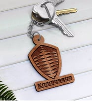 Koenigsegg Logolu Ahşap Anahtarlık-1 (Beyaz)