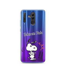 Snoopy Tasarımlı Süper Şeffaf Silikon Telefon Kılıfı Huawei Honor 20 Lite 