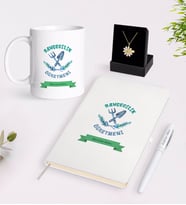 BK Gift Kişiye Özel Bahçecilik Öğretmeni Beyaz Kupa Defter Kalem ve İsimli Papatya Kolye Hediye Seti-1 (Model 1)