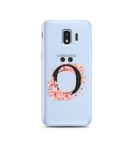 Pembe Çiçekli Harf Tasarım Süper Şeffaf Silikon Telefon Kılıfı Samsung J2 Pro (2