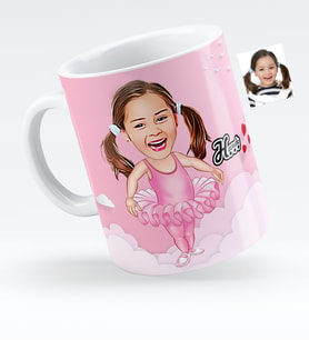BK Gift Kişiye Özel Kız Çocuk Karikatürlü Beyaz Kupa Bardak  1