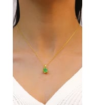 Lotus Çiçeği Zeberced Taşlı Gümüş Kolye