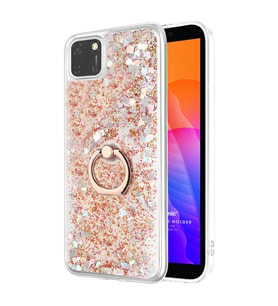 Microsonic Huawei Honor 9S Kılıf Glitter Liquid Holder Gold