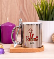 Ev Hanımı Ahşap Altlıklı Silver Kupa Bardak