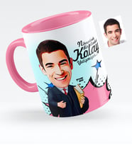 BK Gift Kişiye Özel Bay Avukat Karikatürlü Pembe Kupa Bardak  1