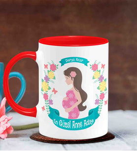 BK Gift Kişiye Özel Anneler Günü Temalı Kırmızı Kupa Bardak K7
