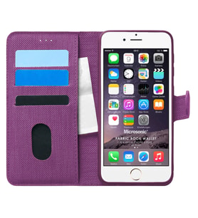 Microsonic Apple iPhone 6S Plus Kılıf Fabric Book Wallet Mor