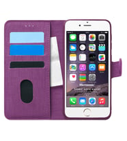 Microsonic Apple iPhone 6S Plus Kılıf Fabric Book Wallet Mor
