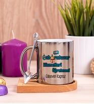 Laboratuvar Hizmetleri Ahşap Altlıklı Silver Kupa Bardak