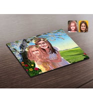 BK Gift Kişiye Özel Kız Kardeşler Karikatürlü Ahşap Puzzle-2