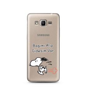 Snoopy Tasarımlı Süper Şeffaf Silikon Telefon Kılıfı Samsung J2 Prime