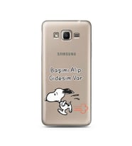 Snoopy Tasarımlı Süper Şeffaf Silikon Telefon Kılıfı Samsung J2 Prime