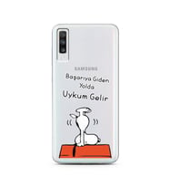 Snoopy Tasarımlı Süper Şeffaf Silikon Telefon Kılıfı Samsung A70