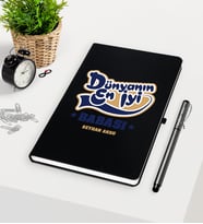 BK Gift Kişiye Özel Dünyanın En İyi Babası Siyah Defter Kalem Seti-2