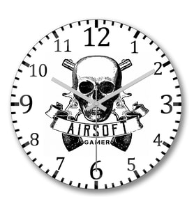 Airsoft Gamer - White Duvar Saati Bombeli Gercek Cam