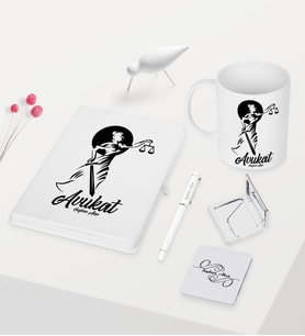 BK Gift Kişiye Özel Avukat Temalı Beyaz Defter Kalem Kupa Ayna Seti - 15 (Model 1)
