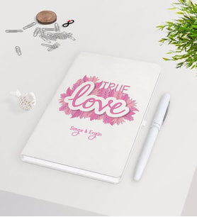 BK Gift Kişiye Özel Sevgililer Günü Beyaz Defter Kalem Seti-45