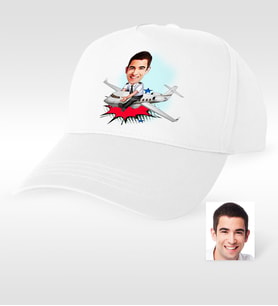 BK Gift Kişiye Özel Bay Kaptan Pilot Karikatür Beyaz Şapka  1