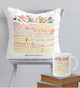BK Gift Kişiye Özel Öğretmen Sözleri Temalı Yastık Kupa Seti - 1