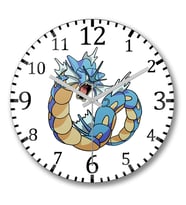 Pokemon Gyarados Duvar Saati Bombeli Gercek Cam