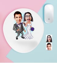 BK Gift Kişiye Özel Evleniyoruz Karikatürlü Bilek Destekli Mouse Pad-6 (Beyaz)