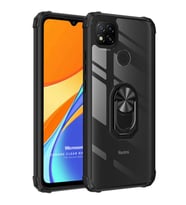 Microsonic Xiaomi Redmi 9C Kılıf Grande Clear Ring Holder Siyah