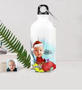 BK Gift Kişiye Özel Bebek Karikatürlü Metal Suluk 500 Ml 5