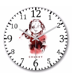 Childs Play Chucky Duvar Saati Bombeli Gercek Cam