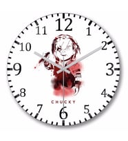 Childs Play Chucky Duvar Saati Bombeli Gercek Cam