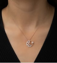 Papatya Silver Baget Taşlı Ayyıldız Bayrak Kolye